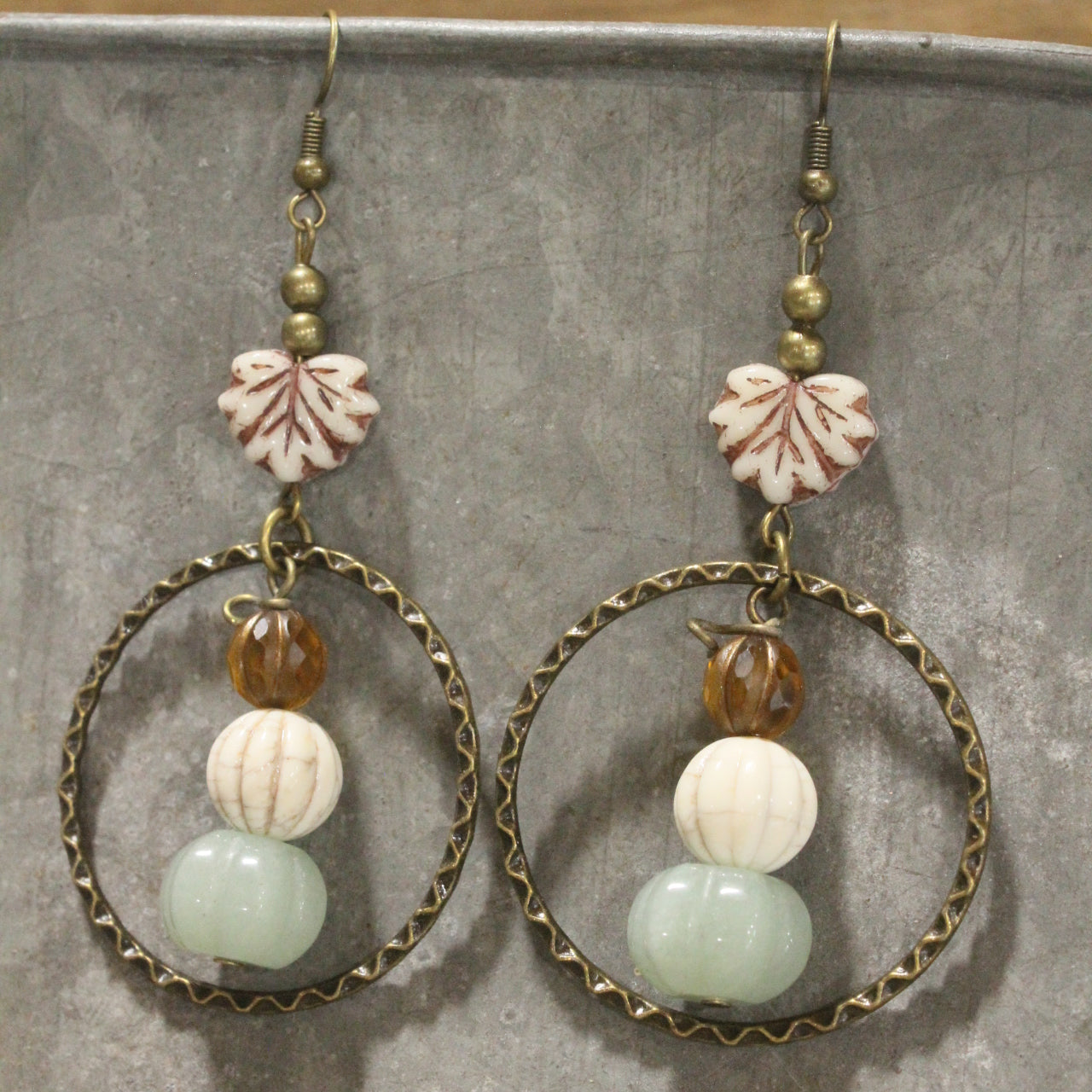 Stackable Pumpkin & Gourd Drop Dangle Earrings