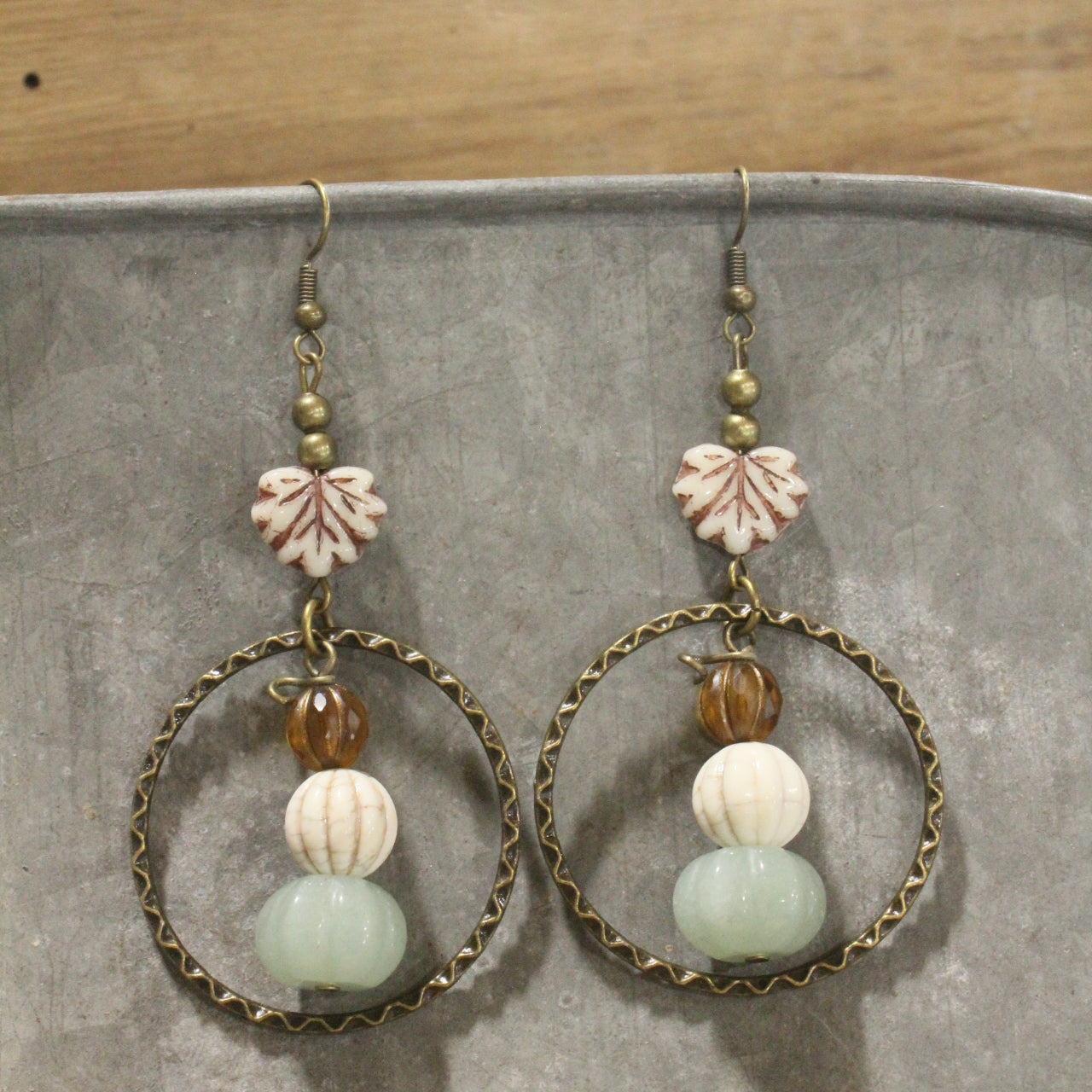 Stackable Pumpkin & Gourd Drop Dangle Earrings