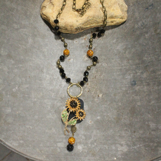 Falling For Fall Sunflowers Necklace