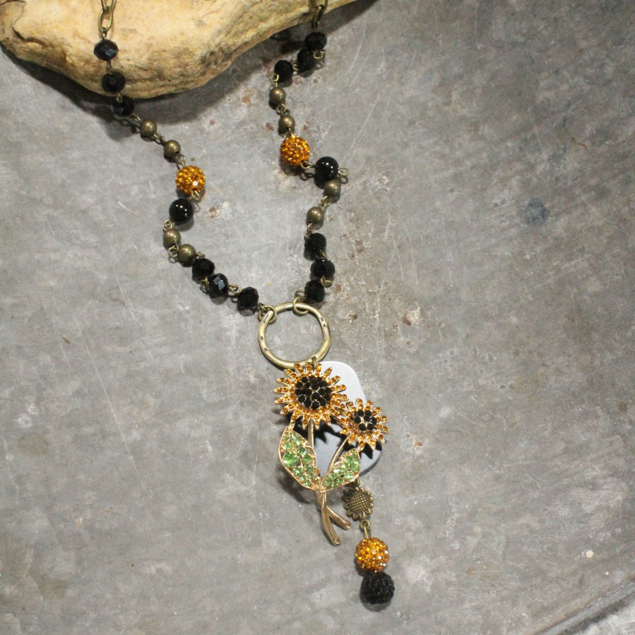 Sunflower Season Black Eyed Layered Necklace