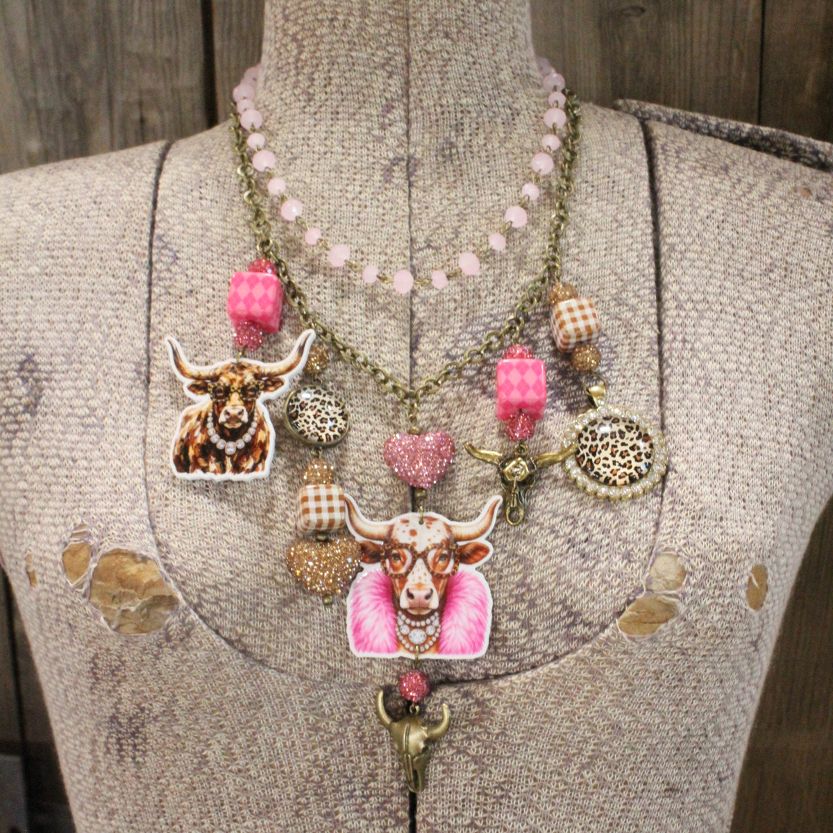 Crazy Long Horn Days Charm'd Necklace