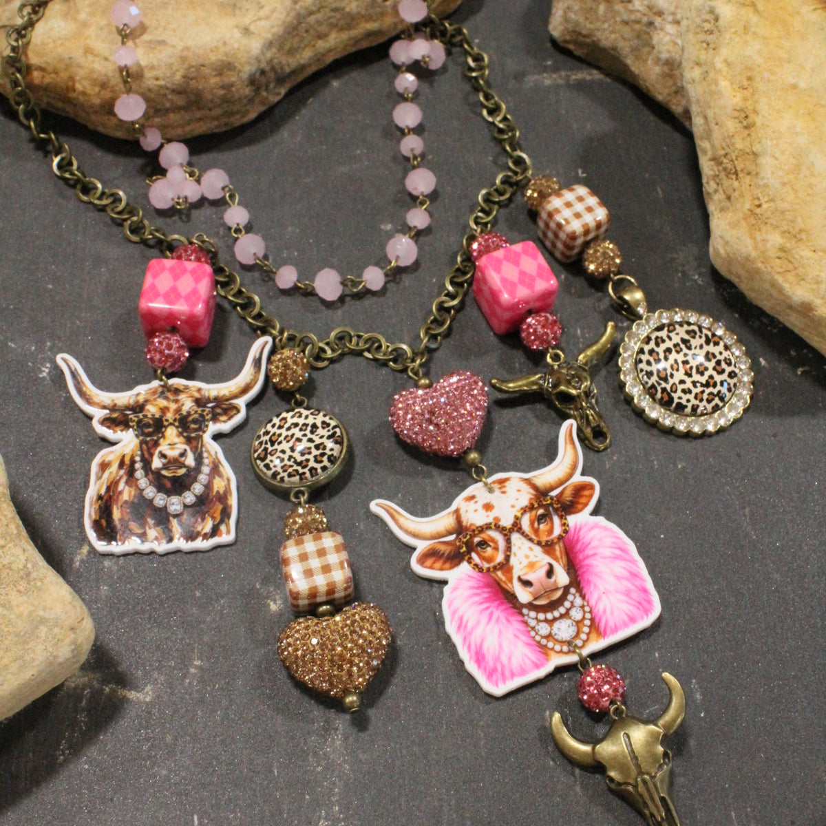 Crazy Long Horn Days Charm'd Necklace