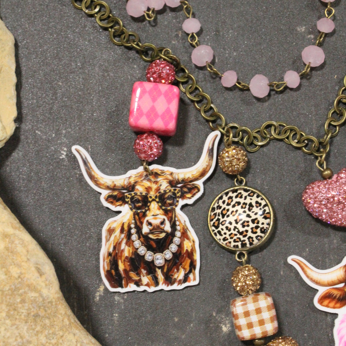Crazy Long Horn Days Charm'd Necklace