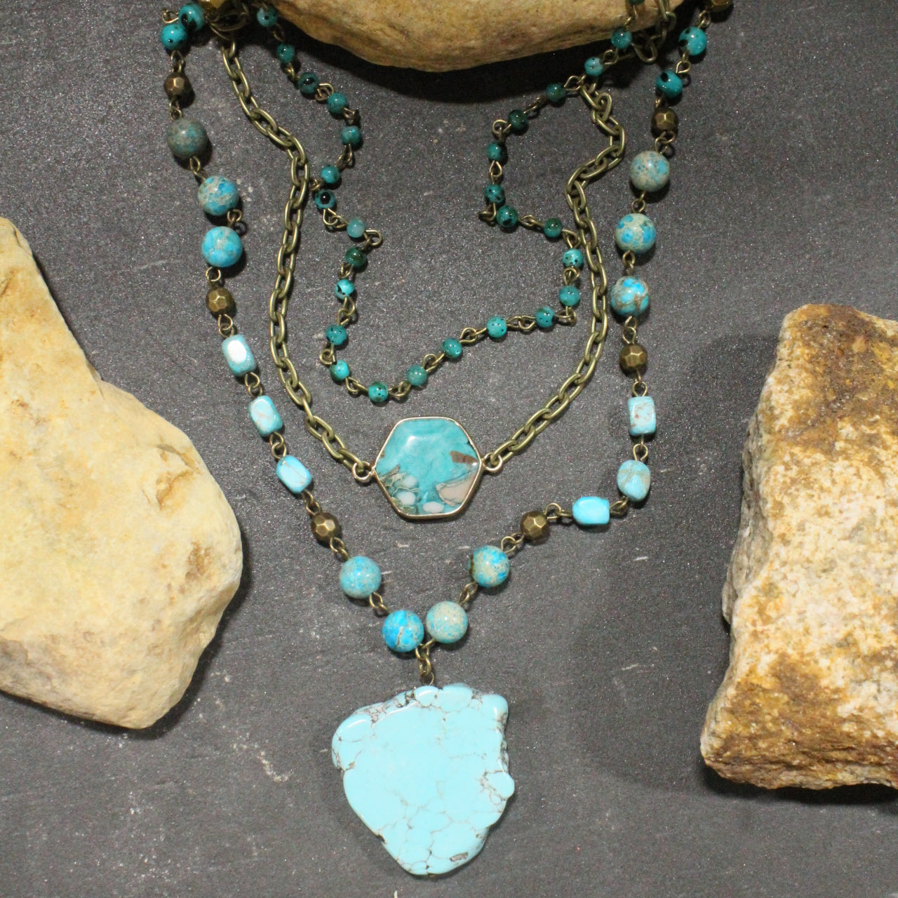 Bohemian Layered Turquoise Necklace