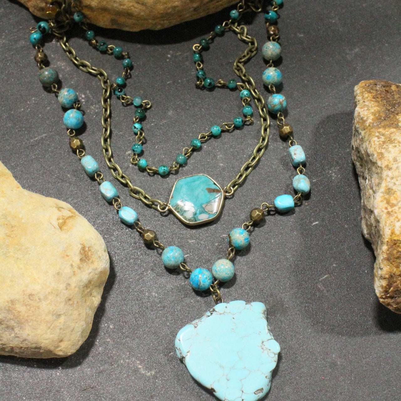 Bohemian Layered Turquoise Necklace