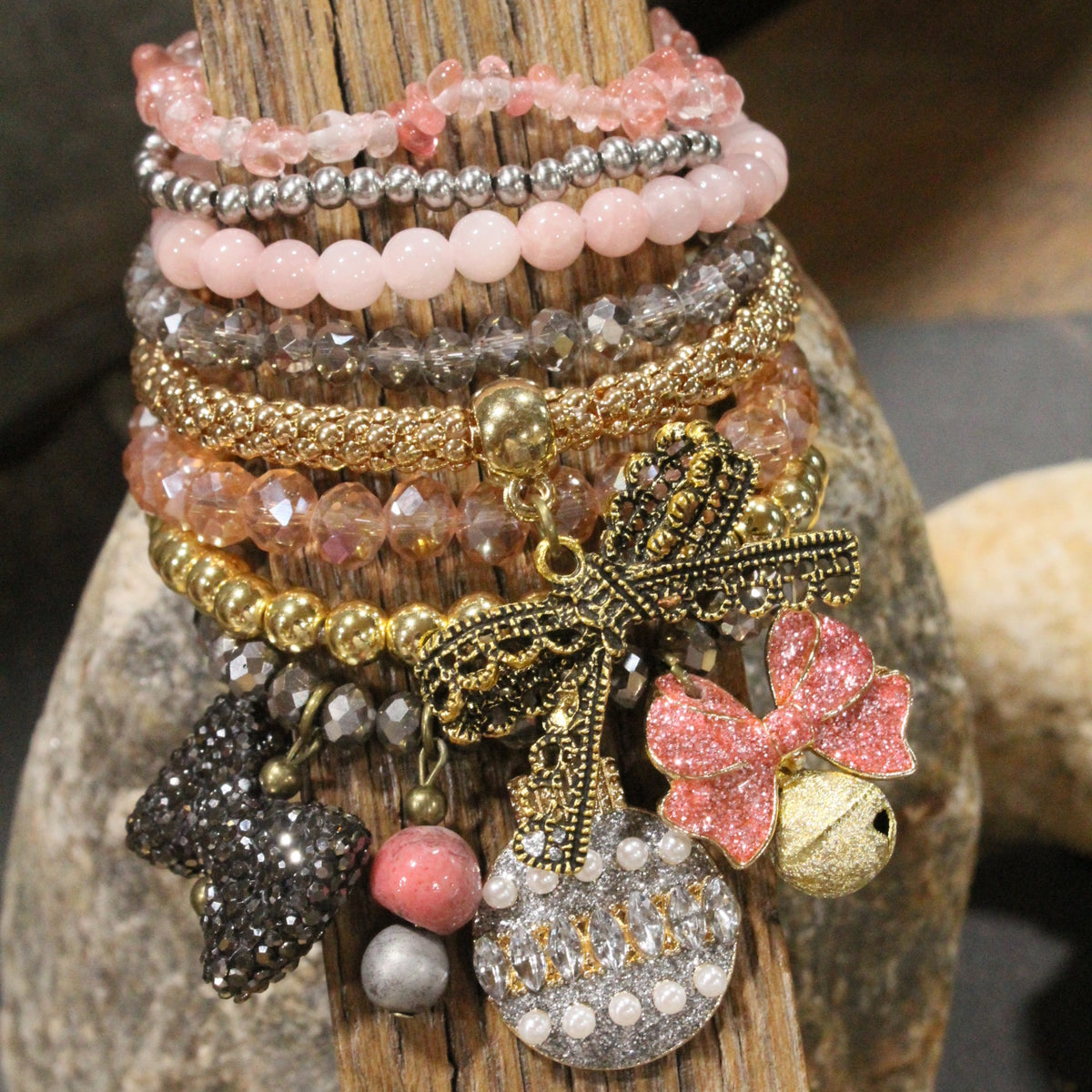 Rich In Pink Classic Christmas Bracelet Set