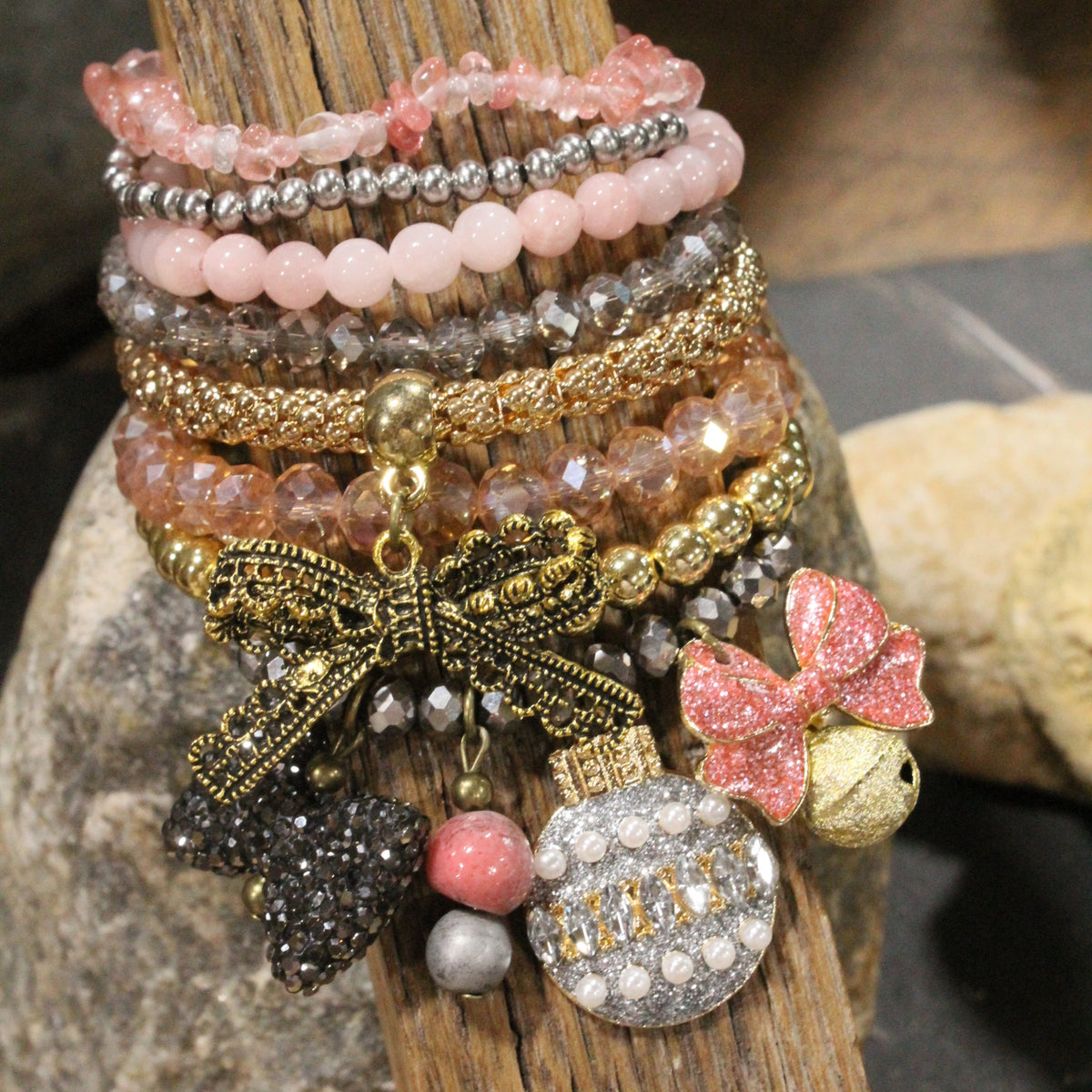 Rich In Pink Classic Christmas Bracelet Set