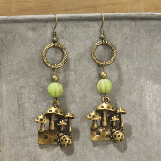 Mushroom Season Dangle Drop Earrings
