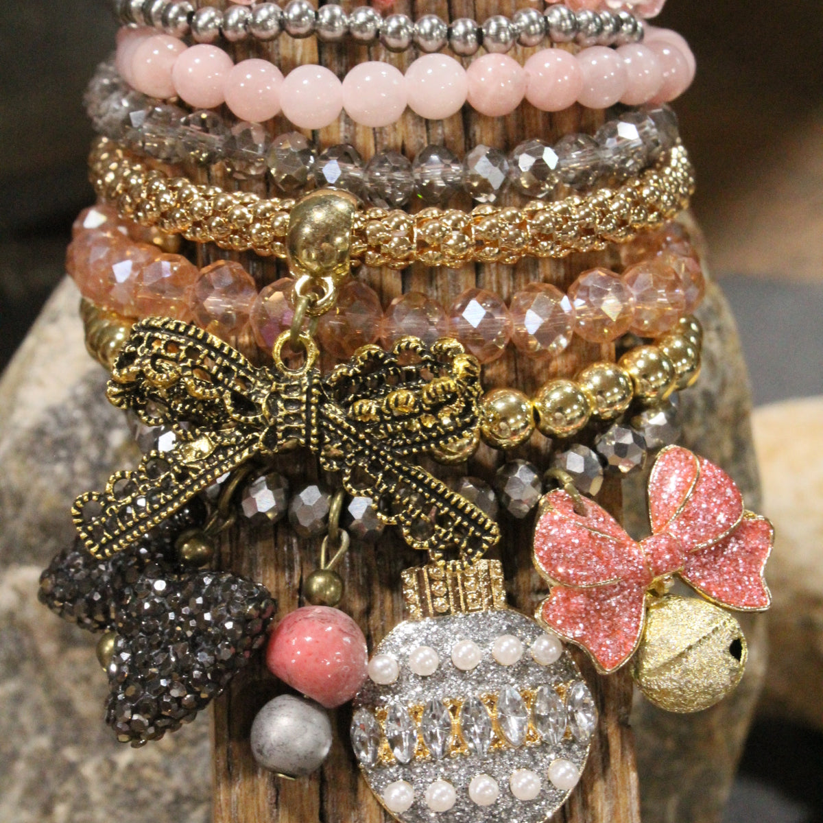 Rich In Pink Classic Christmas Bracelet Set