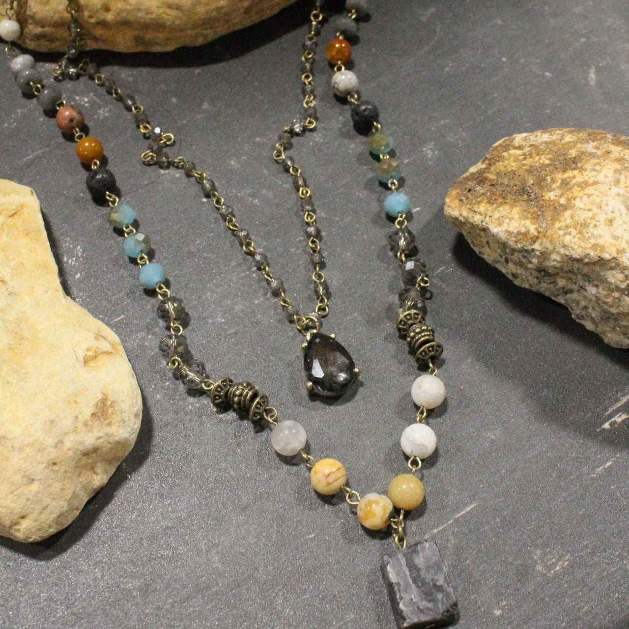 Passionate About Boho Smoky Layered Necklace