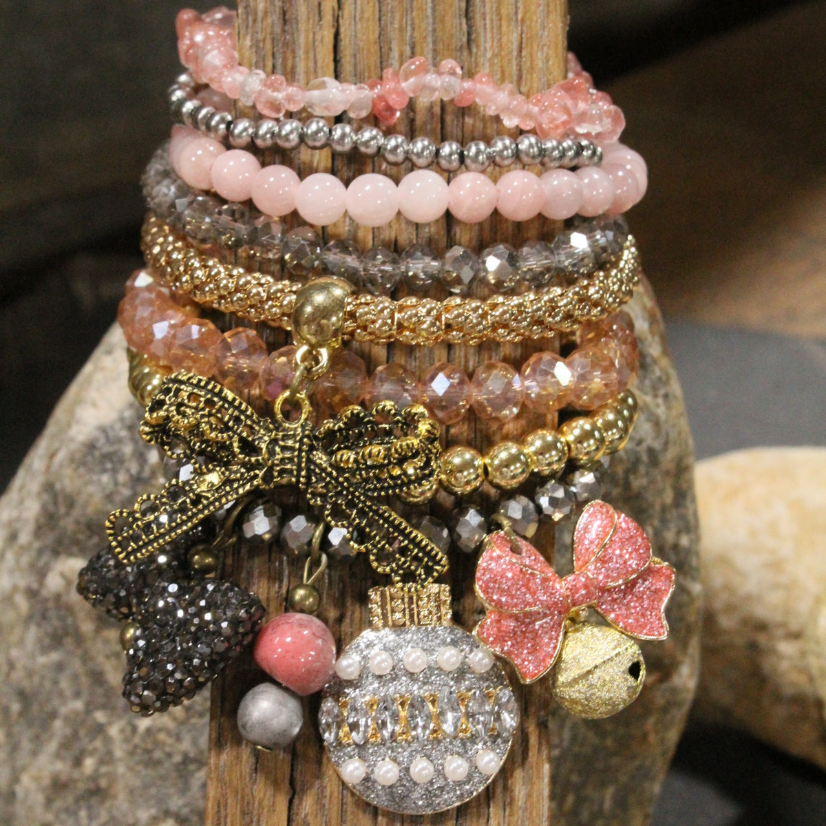 Rich In Pink Classic Christmas Bracelet Set