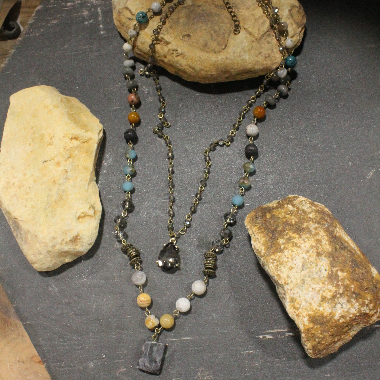Passionate About Boho Smoky Layered Necklace