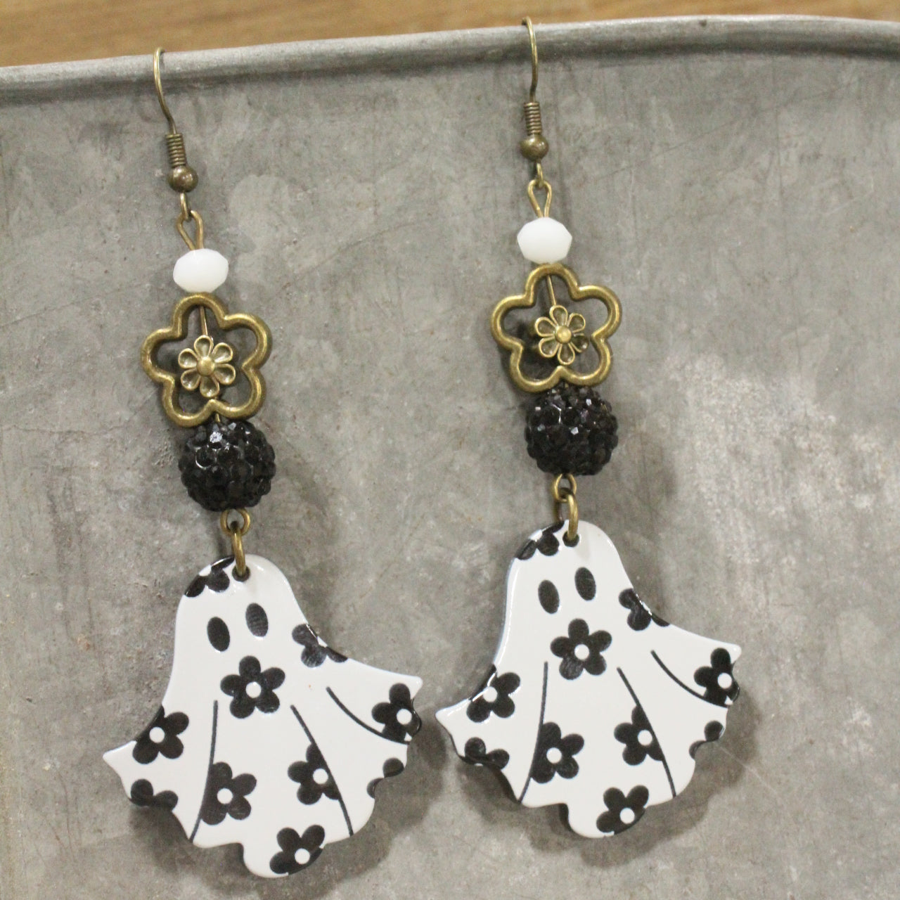 Ghosted Daisy Dangle Drop Earrings