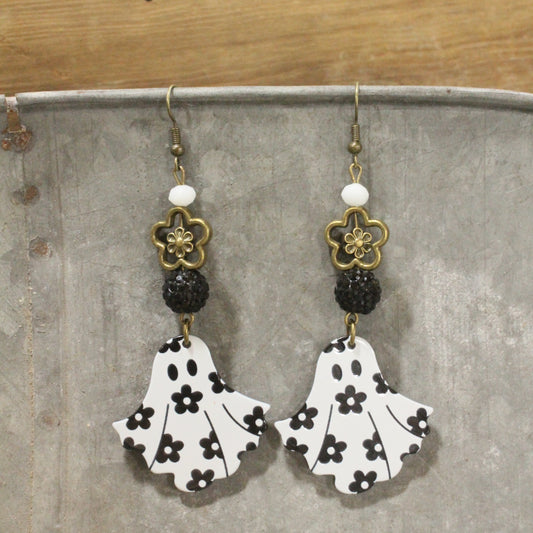 Ghosted Daisy Dangle Drop Earrings