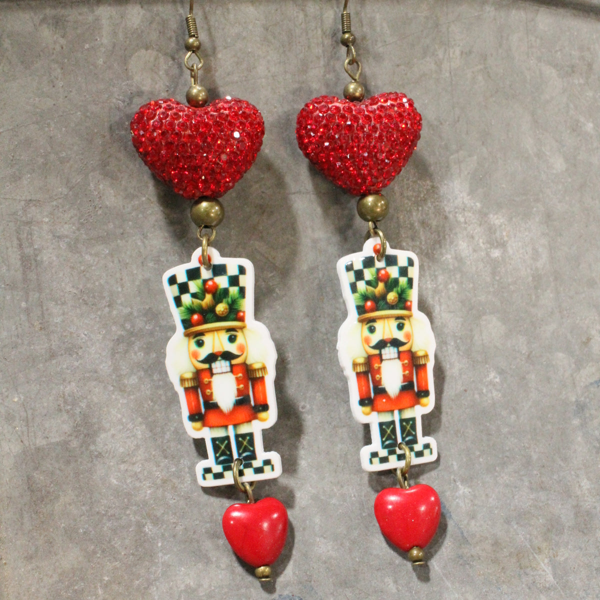 A Nutty Red Christmas Dangle Earrings