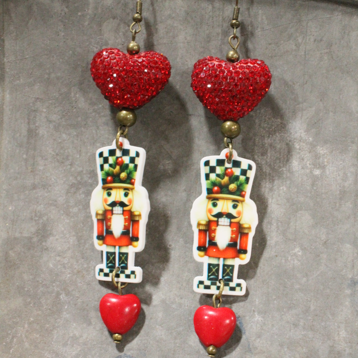 A Nutty Red Christmas Dangle Earrings