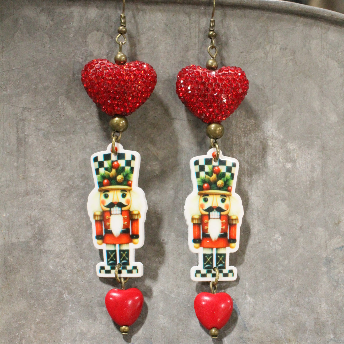 A Nutty Red Christmas Dangle Earrings