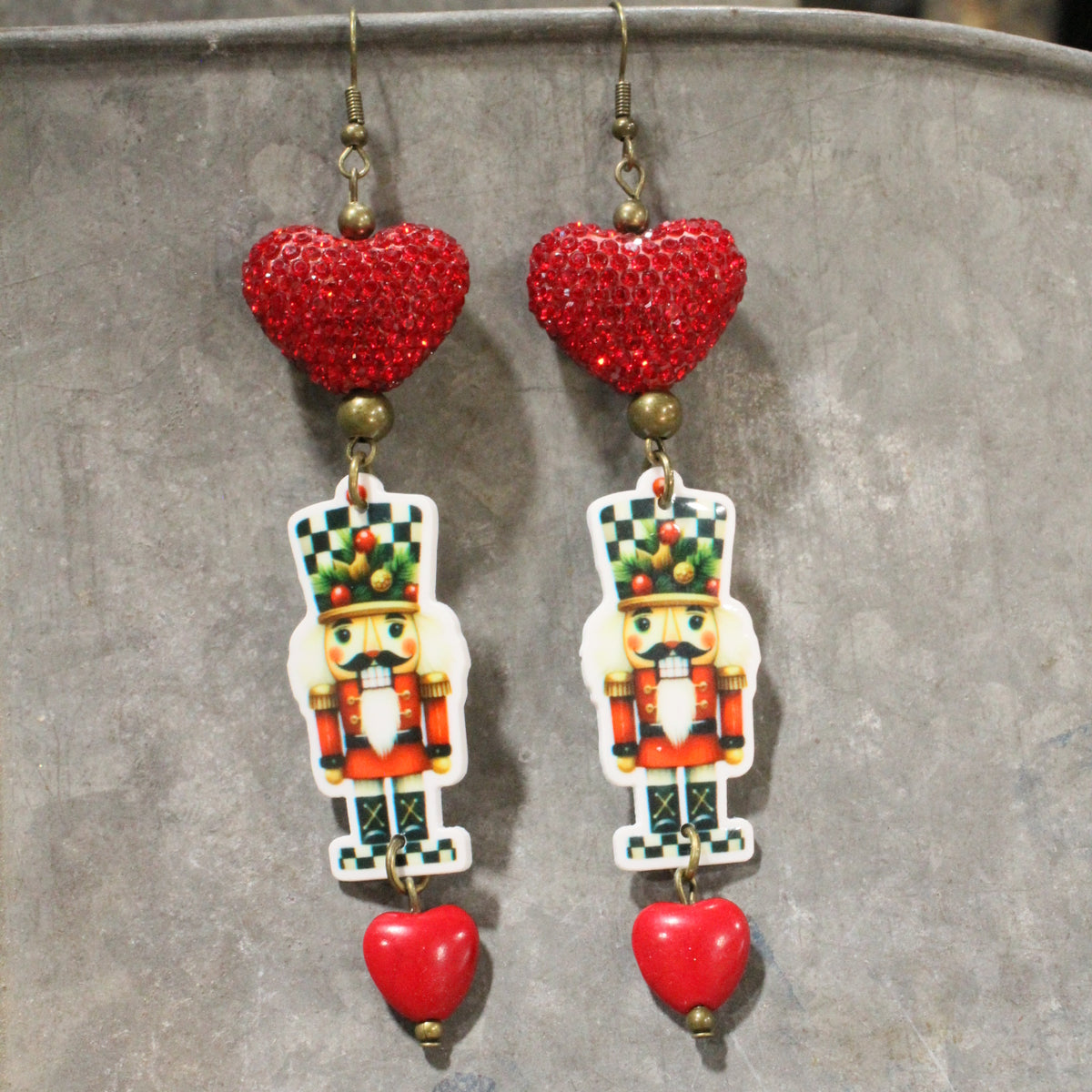 A Nutty Red Christmas Dangle Earrings
