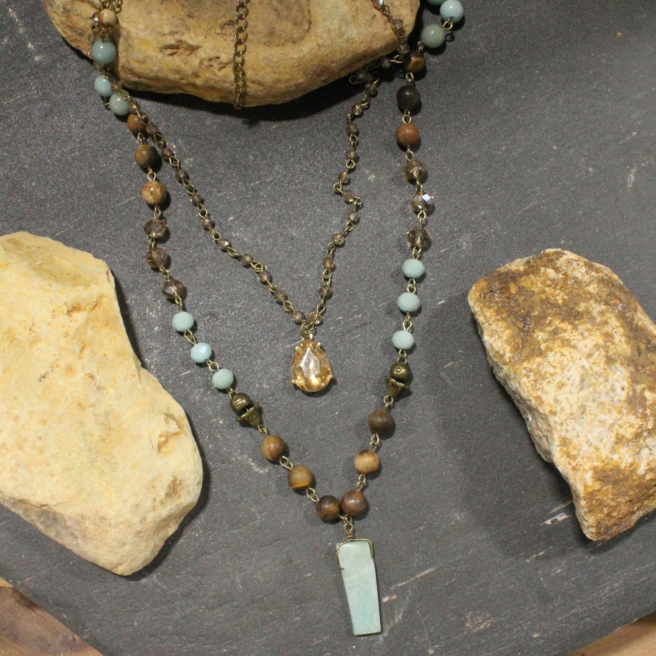Passionate About Boho Mint Layered Necklace