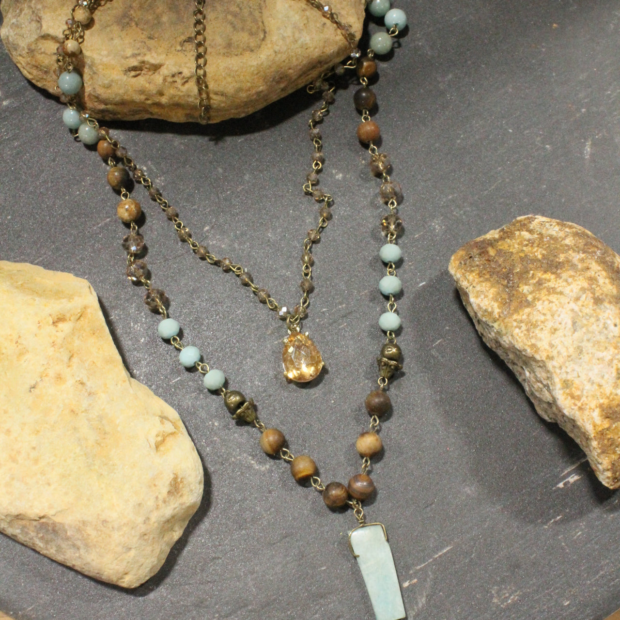 Passionate About Boho Mint Layered Necklace