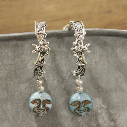 Bats Come Out At Night Hoop Earrings