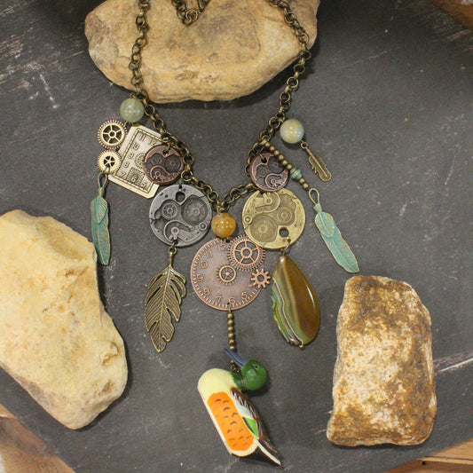 It's Duck Time Vintage Charm'd Necklace