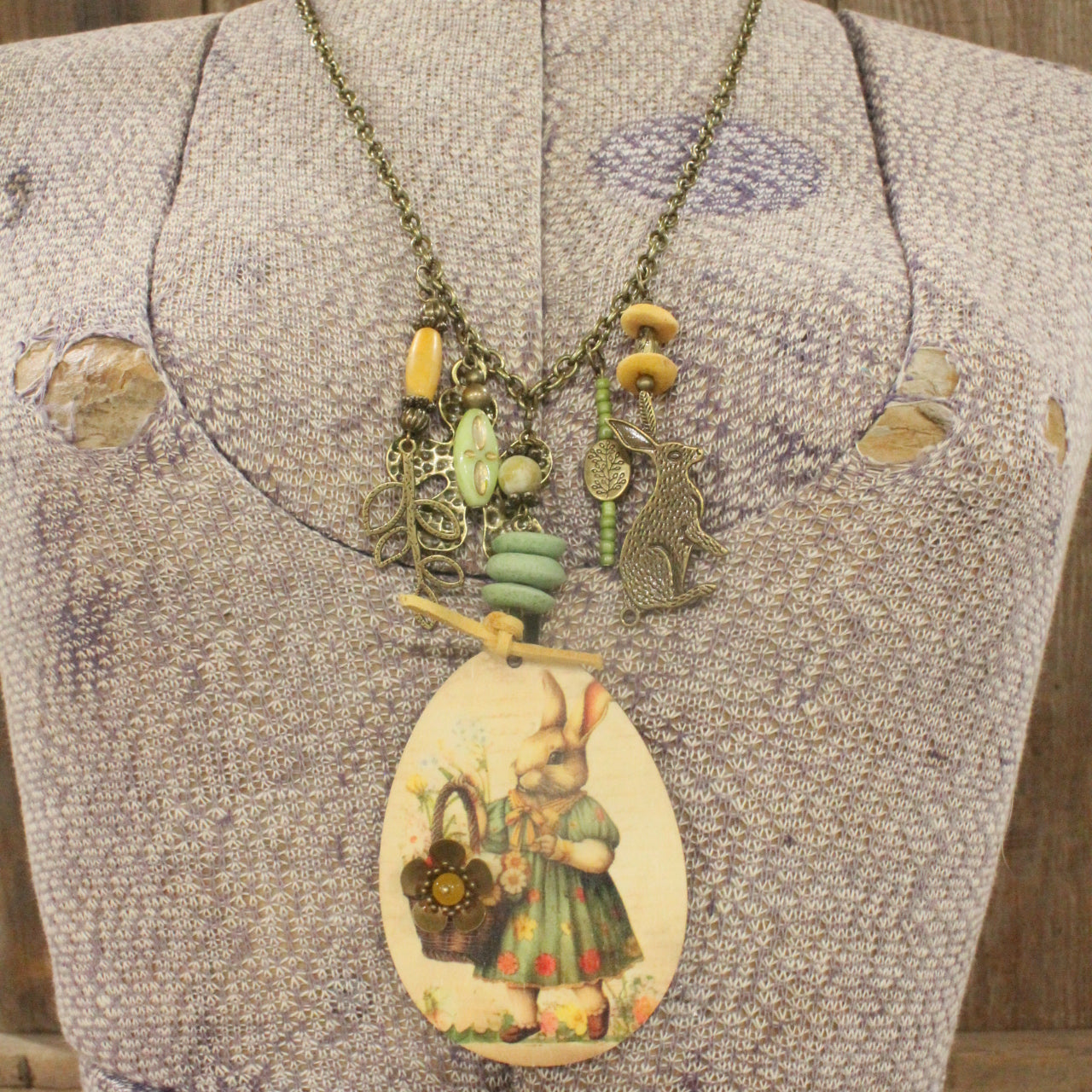 Blooming Bunny Czech Charmed Necklace