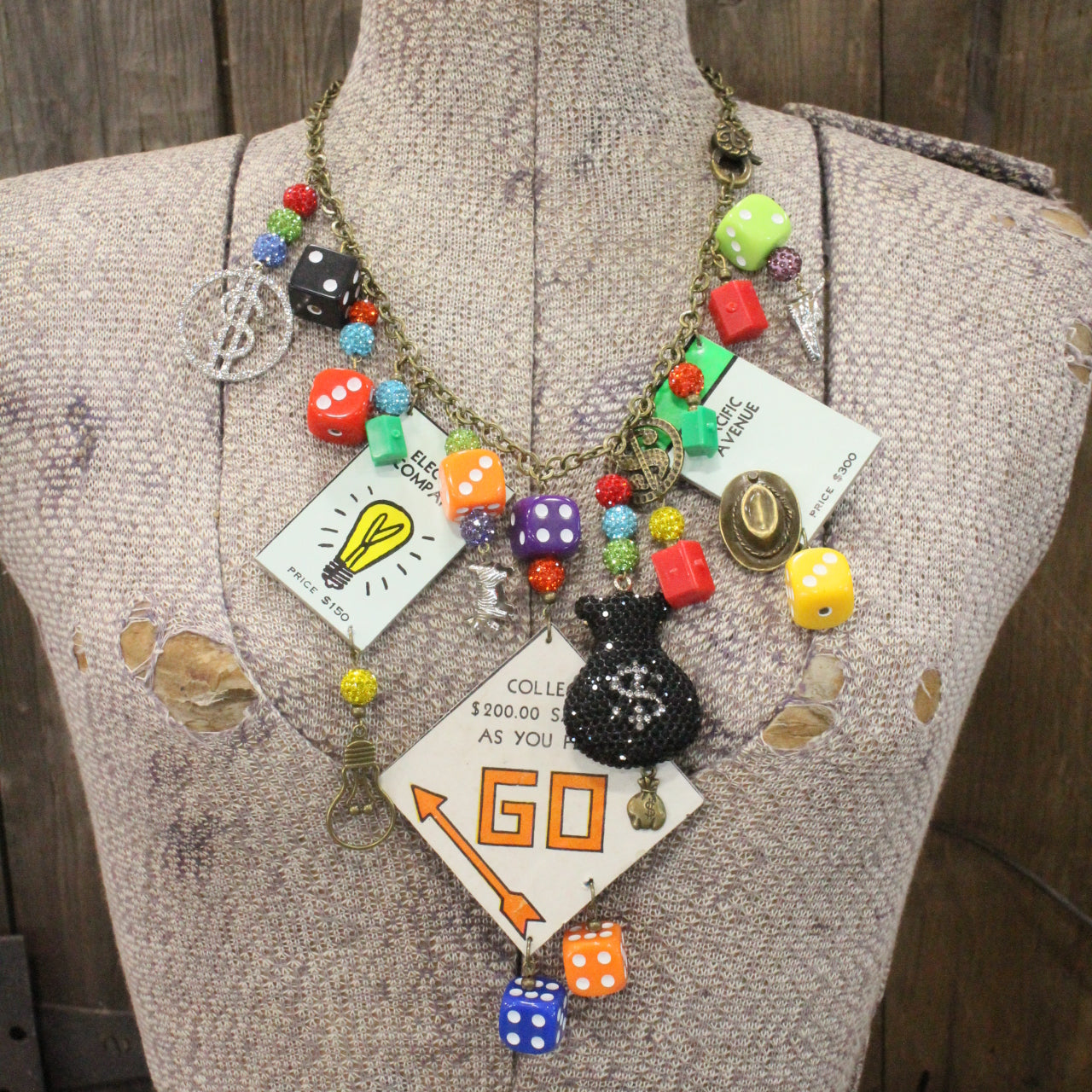 Do Not Pass Go Monopoly Charm’d Necklace