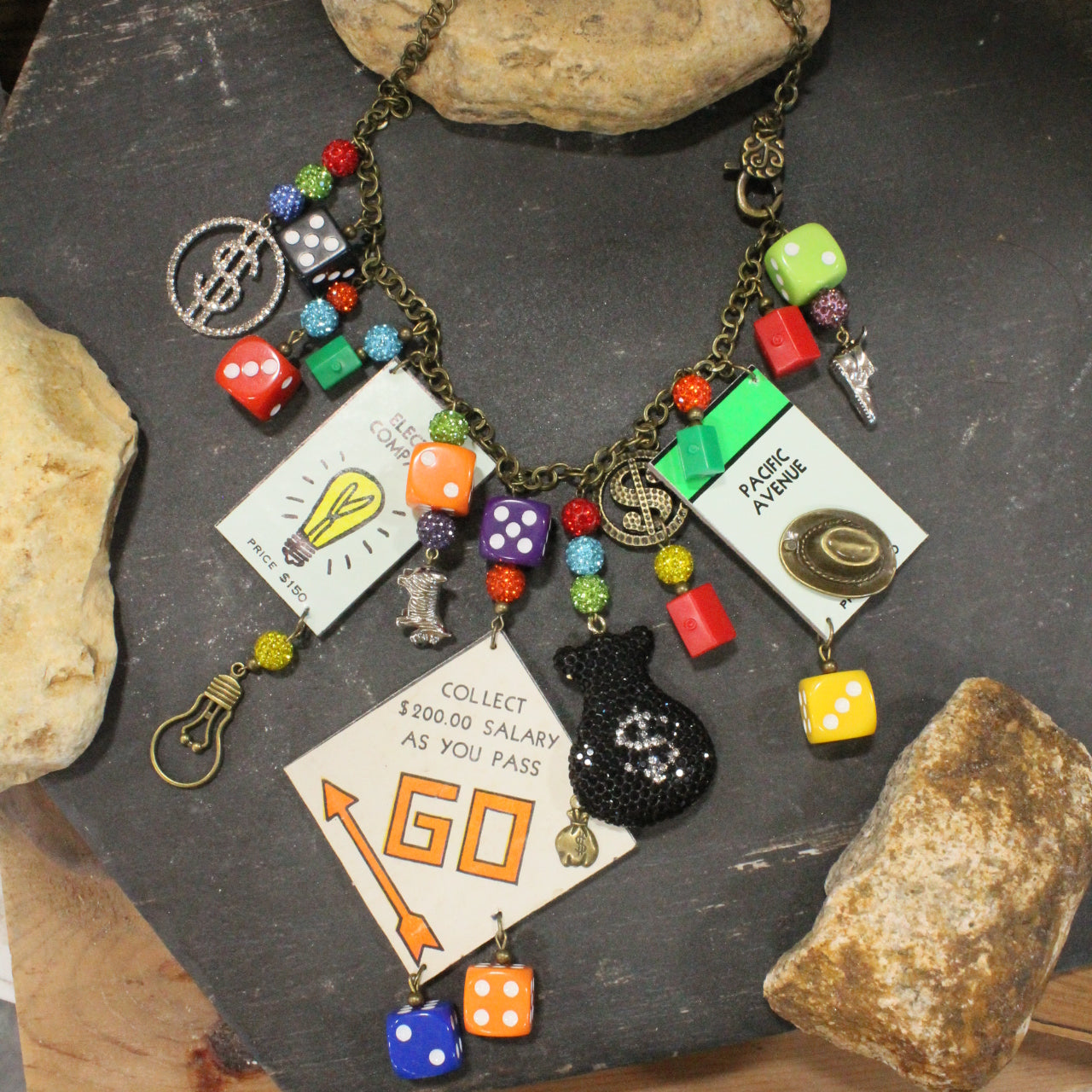 Do Not Pass Go Monopoly Charm’d Necklace