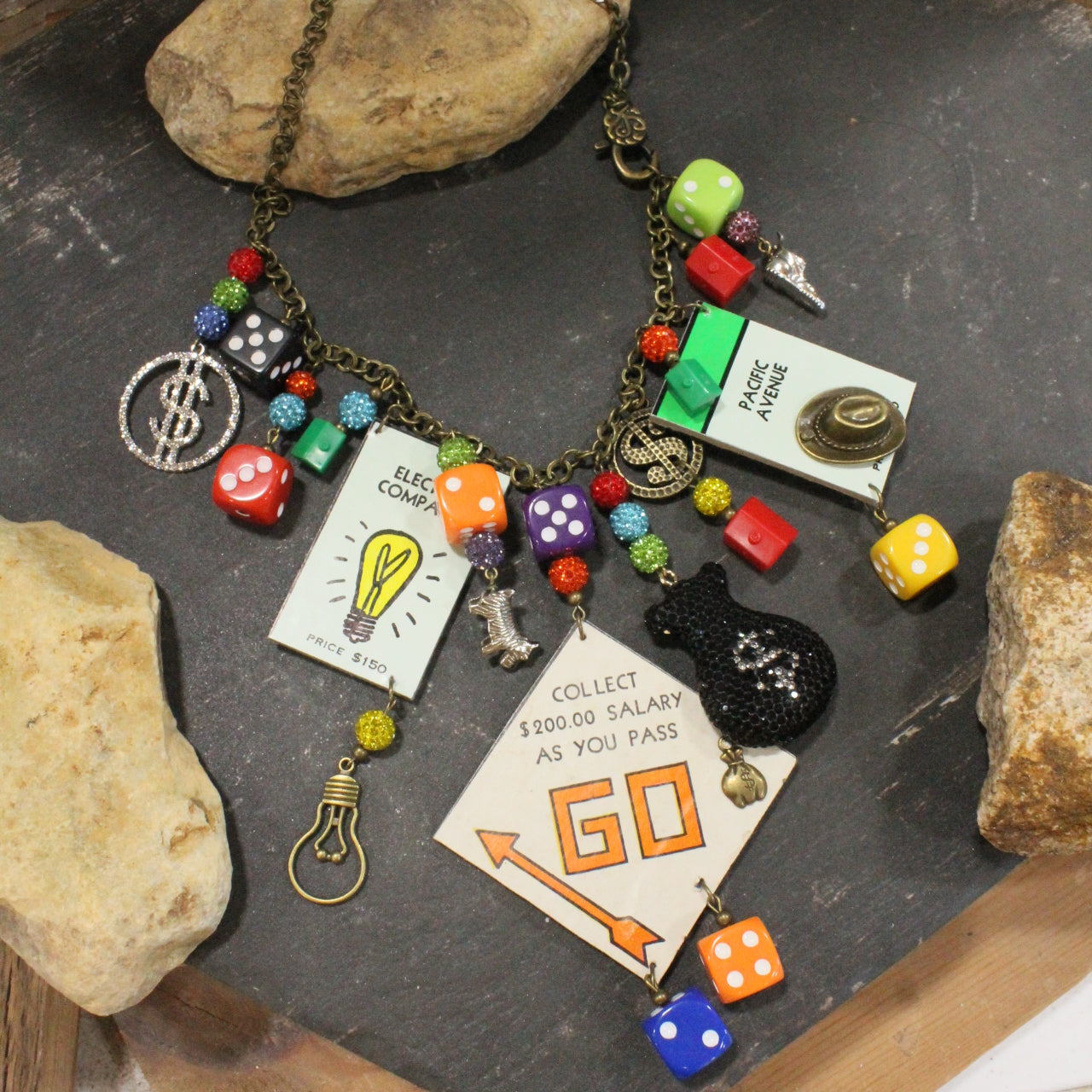 Do Not Pass Go Monopoly Charm’d Necklace