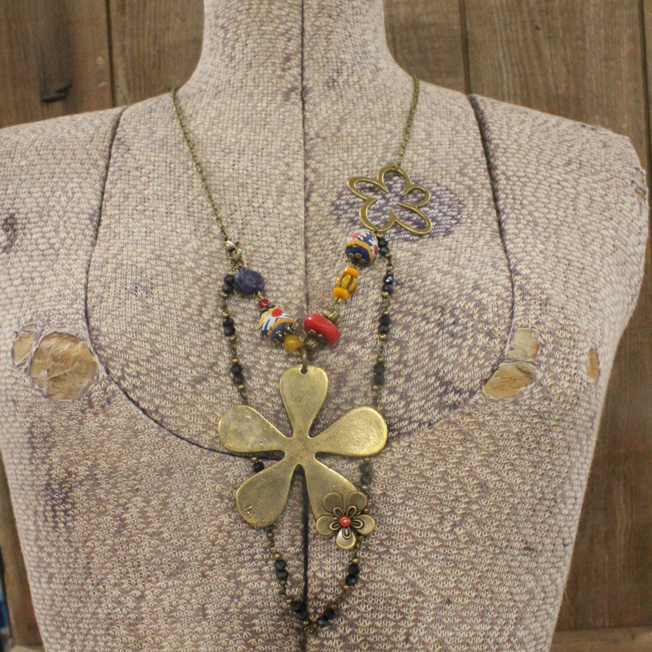 Loaded With Blooms Double Layered Flower Necklace