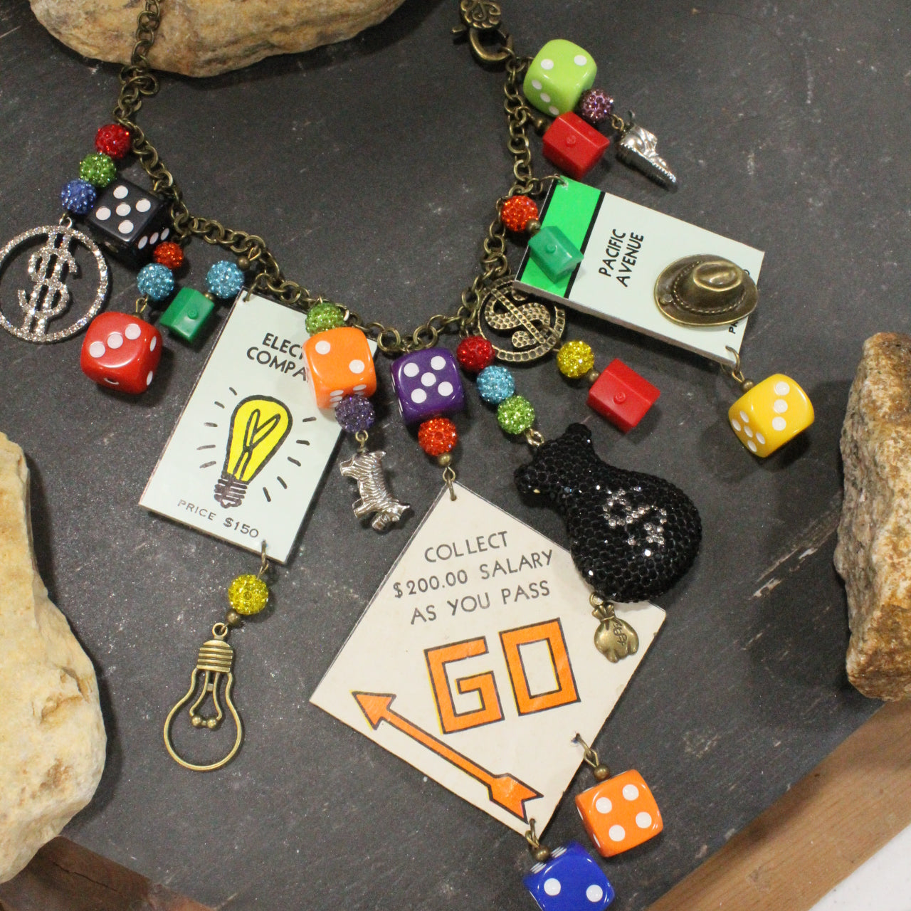 Do Not Pass Go Monopoly Charm’d Necklace