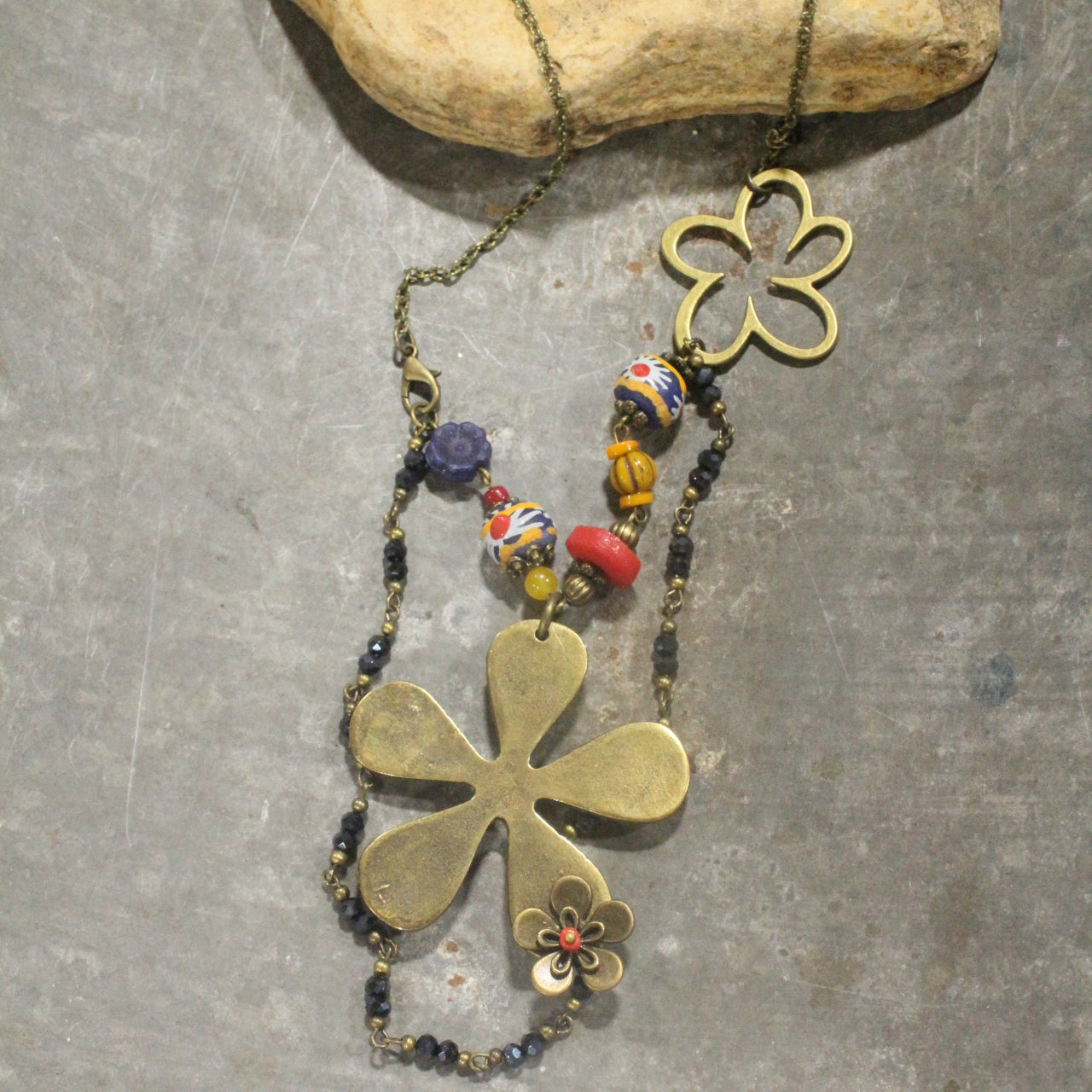 Loaded With Blooms Double Layered Flower Necklace