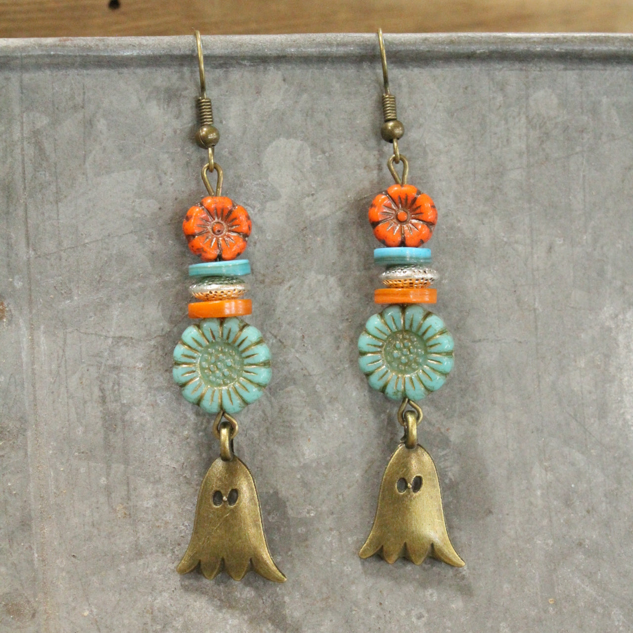 Ghostly Flower Power Drop Earrings