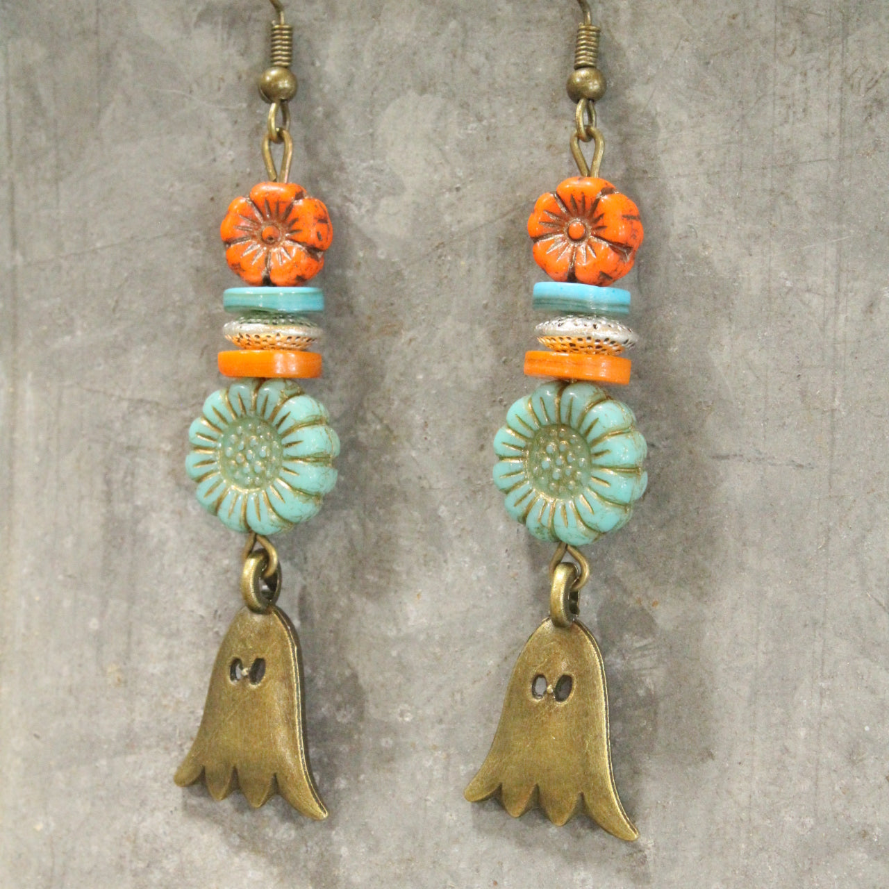 Ghostly Flower Power Drop Earrings