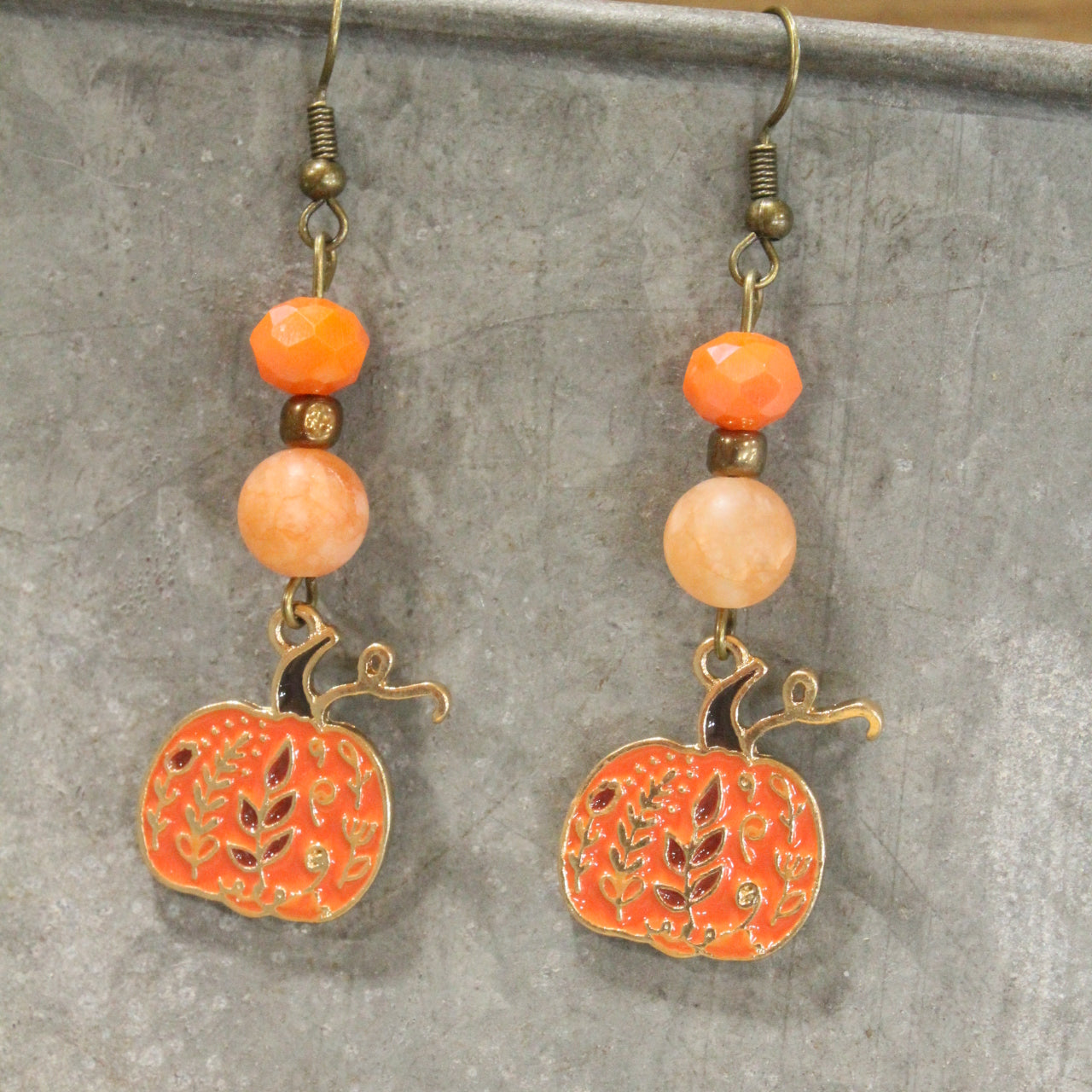 Pick Of The Patch Pumpkin Dangle Drop Earrings