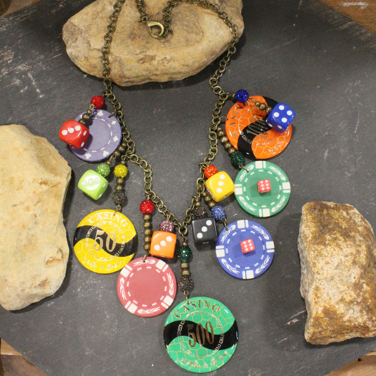 Playing Poker Charm’d Necklace