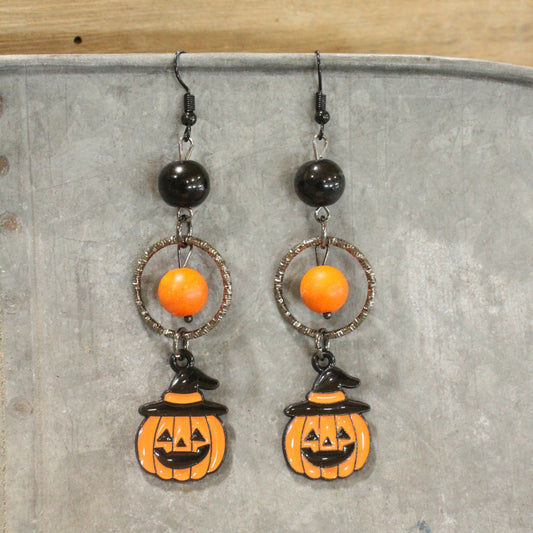 Trick Or Treat Jack Dangle Drop Earrings
