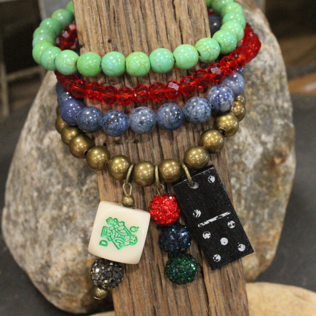 Dominoes and Jokers Bracelet Set