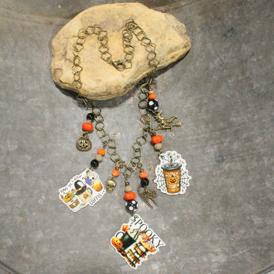 Scary Until I Get Coffee Charm'd Necklace
