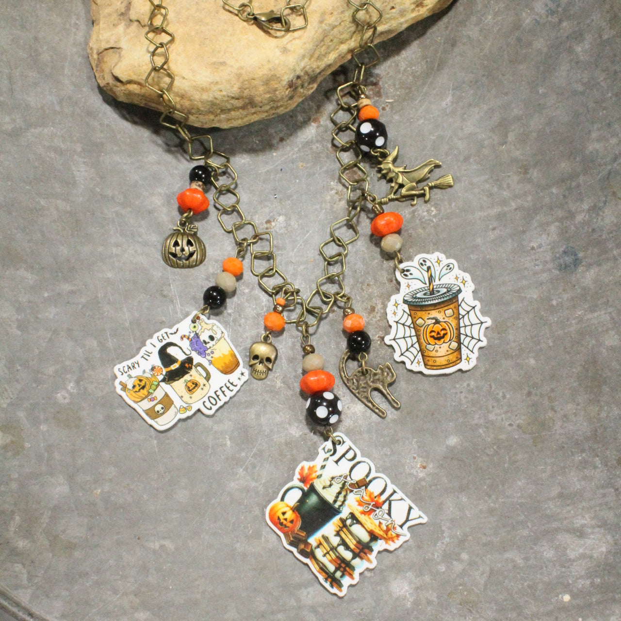 Scary Until I Get Coffee Charm'd Necklace
