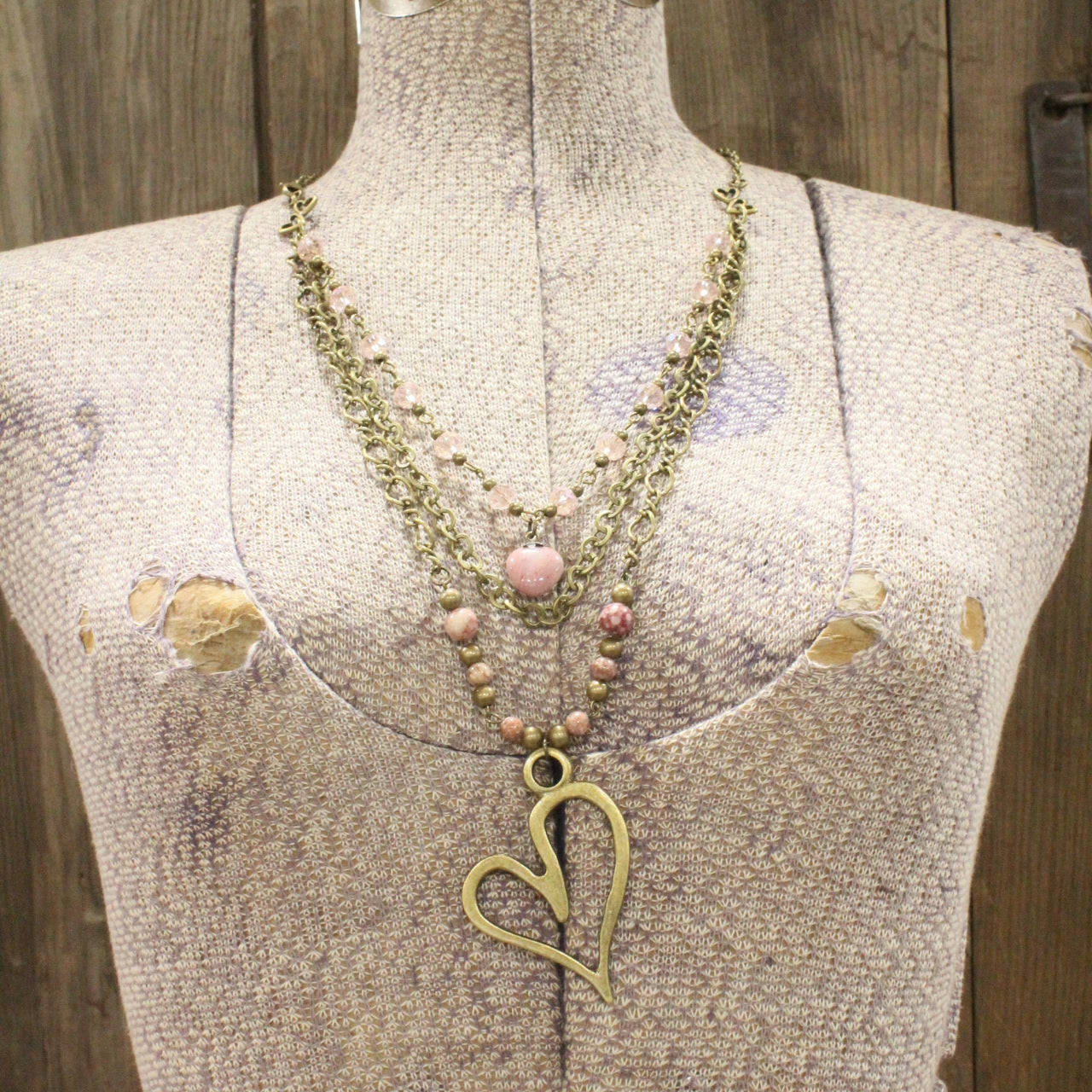 Layers Of Love Big Heart Blush Necklace