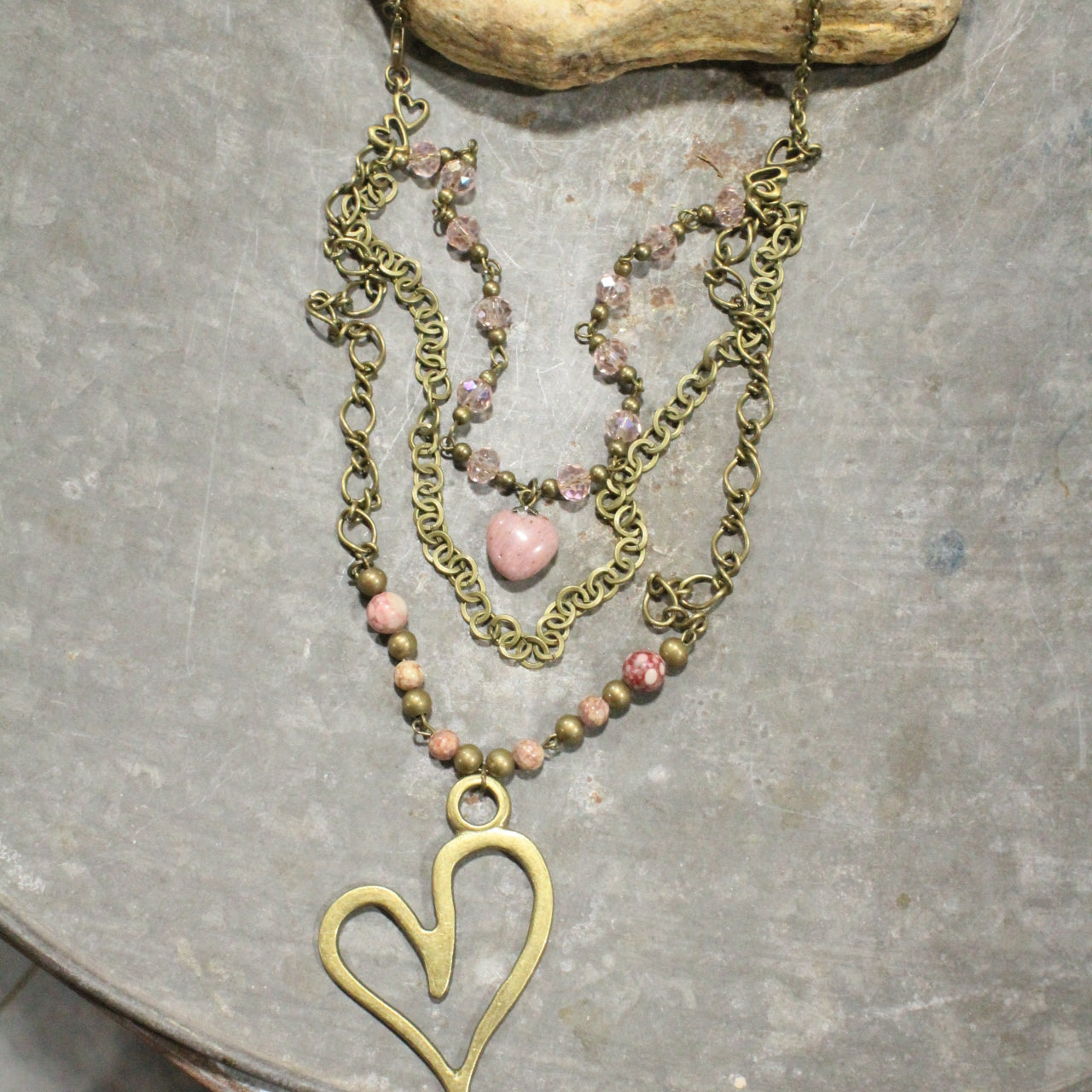 Layers Of Love Big Heart Blush Necklace