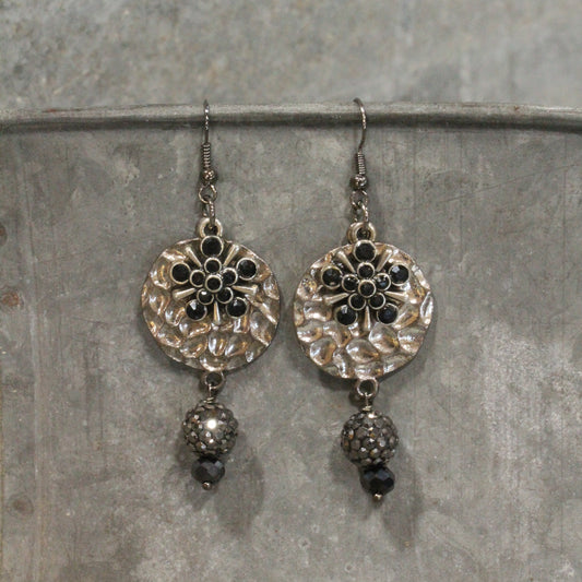 Gliding Gunmetal Dragonfly Dangle Earrings