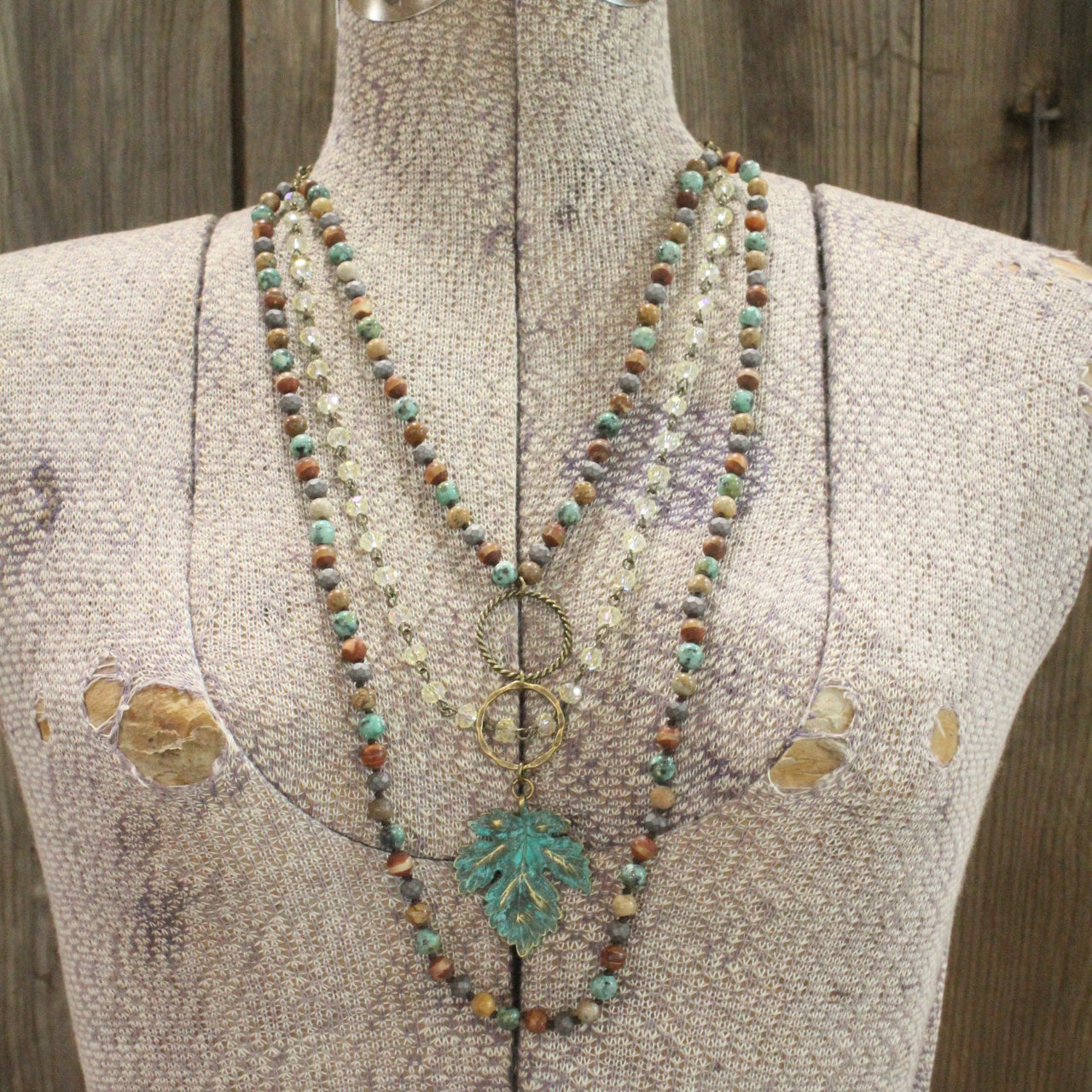 Forever In Love With Fall Leaf Layered Necklace