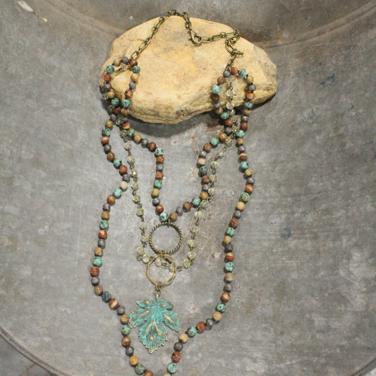 Forever In Love With Fall Leaf Layered Necklace