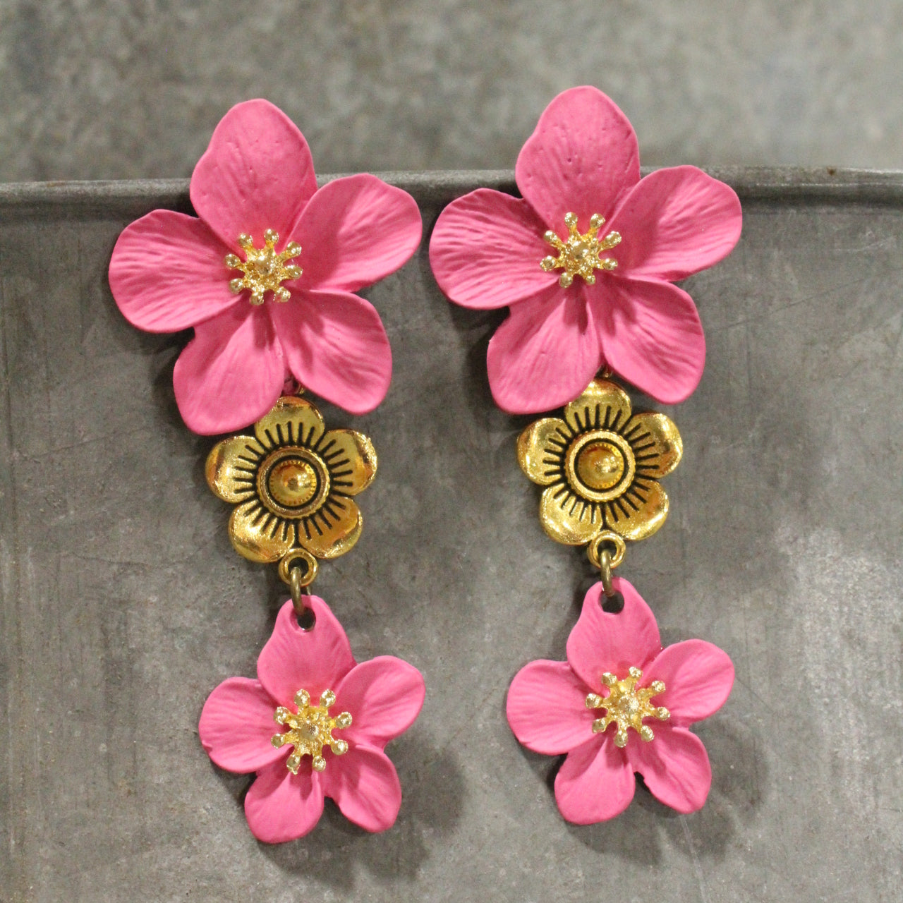 Power In The Flower Pinkie Dangle Earrings