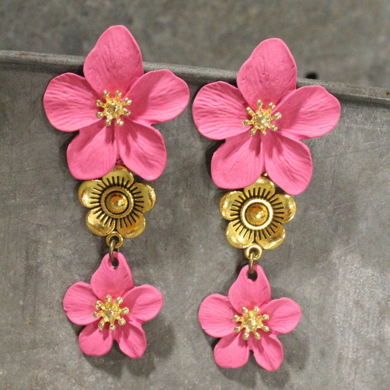 Power In The Flower Pinkie Dangle Earrings