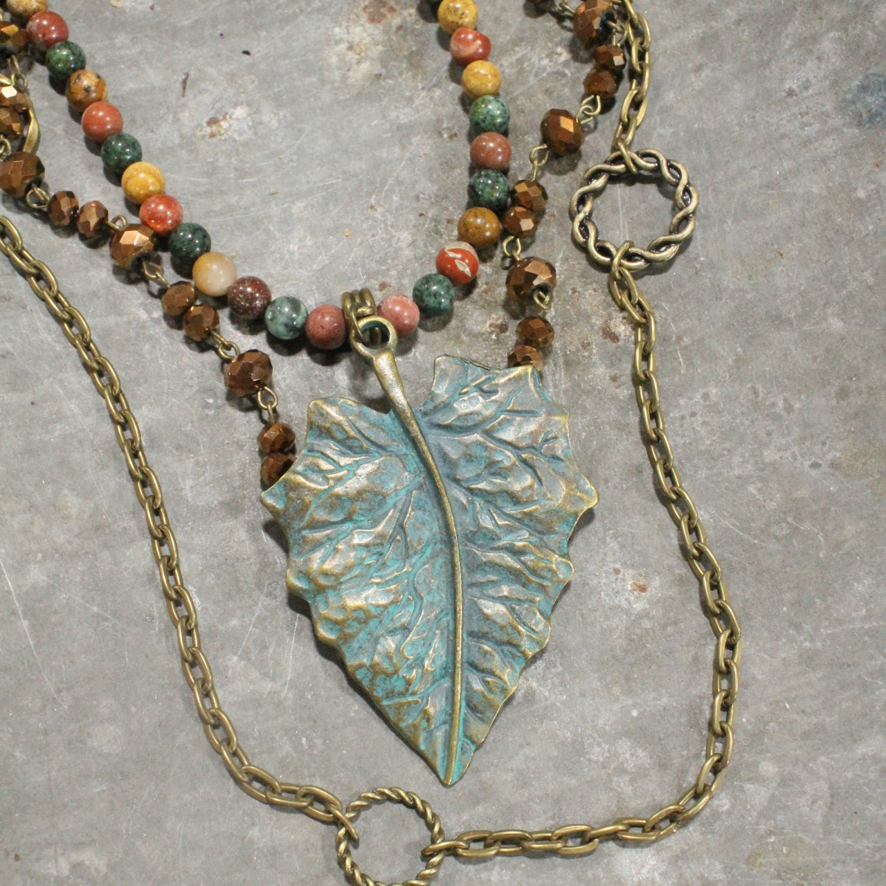 Warm Days Of Autumn Leaf Layered Necklace