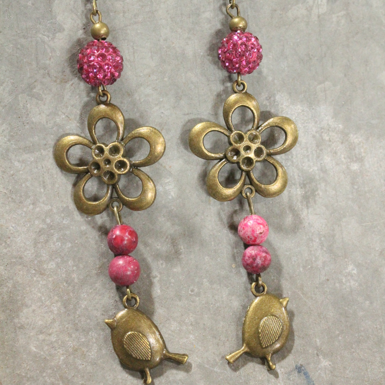 Spread Your Wings Raspberry Dangle Earrings